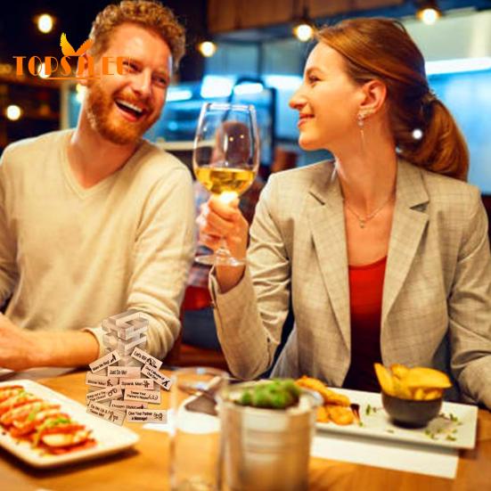 48Pcs Super Naughty Building Blocks,Romantic Adult Party Gift,Valentine Tumbling Tower Stacking Blocks Game