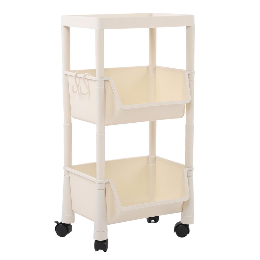 Compact Rolling Storage Organizer Large Capacity Mobile Utility Cart Movable Storage Book Shelves with Lockable Wheels