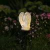 1Pc Solar Angel Lamp Statue Resin Lamp European Decorative Landscape Lamp, Outdoor, Decorative Lawn Floor Lamp