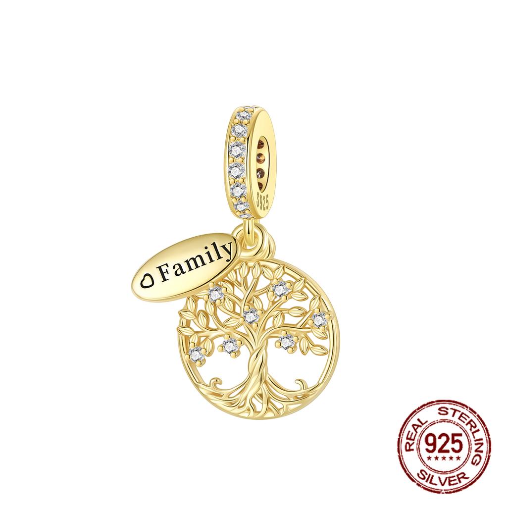 Double Sided Heart Sisters Charm Copper Tree Of Life Family Dangle Pendant Fit Bracelet Necklace Diy Jewelry