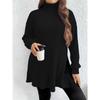 Maglione da Donna Casual alla Moda Autunno-Inverno Stampato a Maniche Lunghe con Collo Alto