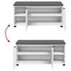 Hallway Bench with Cushion Shelf and Door White 100 X 38 X 46 Cm