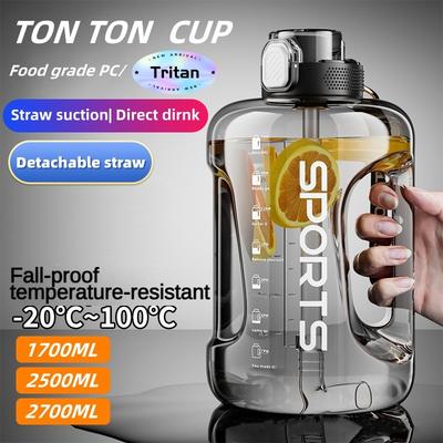 Copo Fitness 1700ML/2500ML/3800ML Livre de BPA Garrafa para Beber Grande Capacidade Portátil PC Garrafa de Água Esportiva Com Canudo
