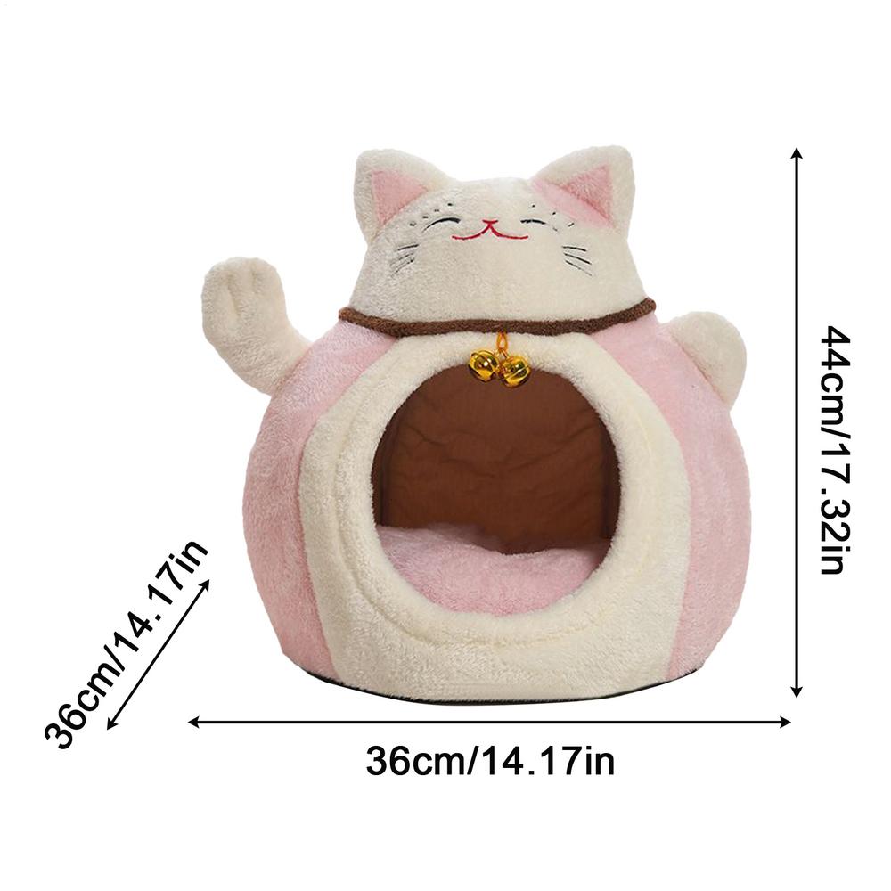 

Warming Cat Bed Semi-Enclosed Small Animal House Dome-Shaped Cat Nest for Cold Weather Winter Indoor Home Apartment Recovery