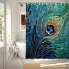 Peacock Feather Shower Curtain - Vibrant and detailed wall hanging decorations for living rooms and bedrooms - Natural stylehome