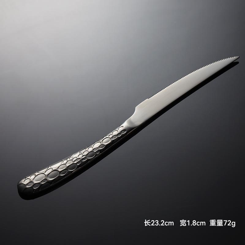 Nerezová ocel 410 vzor kapek vody nůž, vidlička a lžíce hotelový západní příbor steakový nůž a vidlička sada reliéf