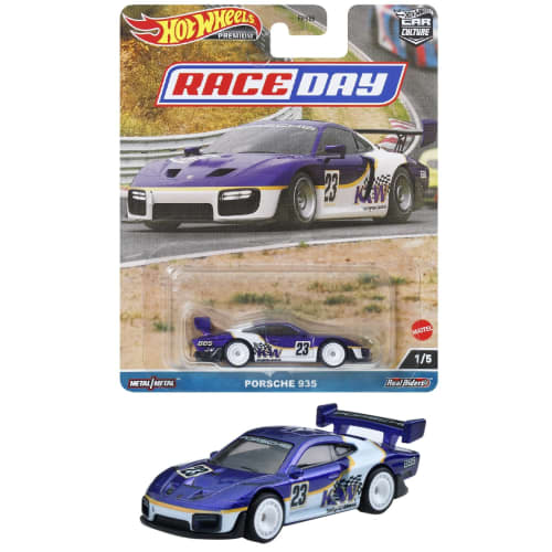 

Hot Wheels Alloy Steel Car Culture - Race Day - Porsche 935 (Ages 3 and Up) HKC59 Blue