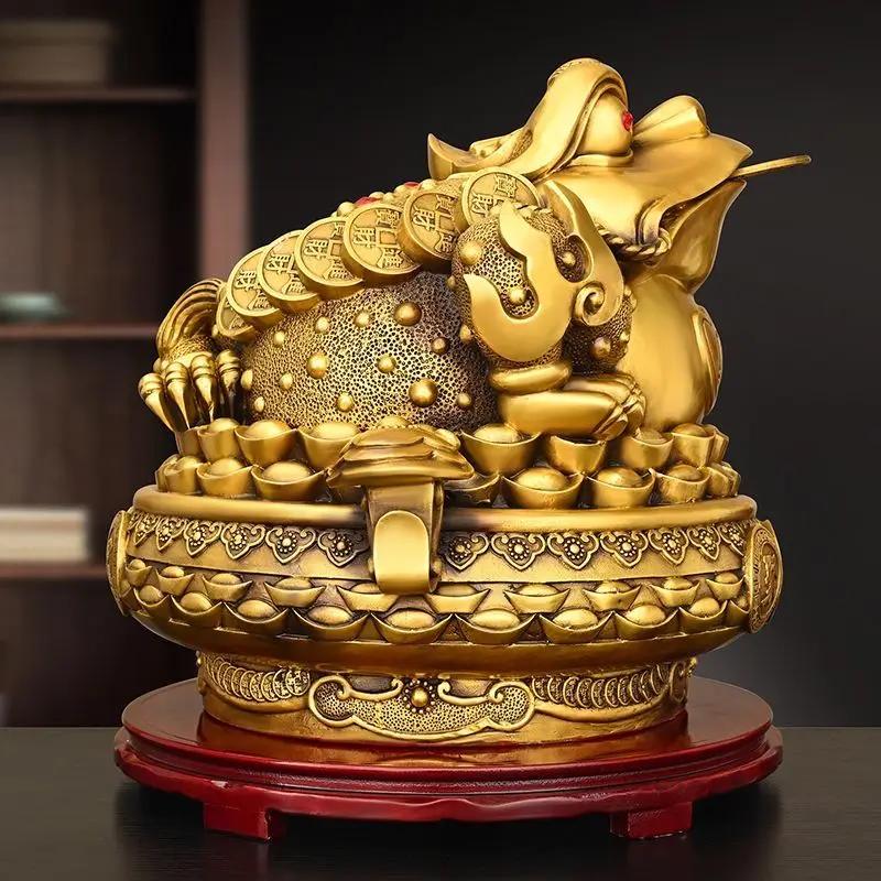 Copper Golden Toad Ornaments Treasure Three-legged Golden Toad Home Office Decor