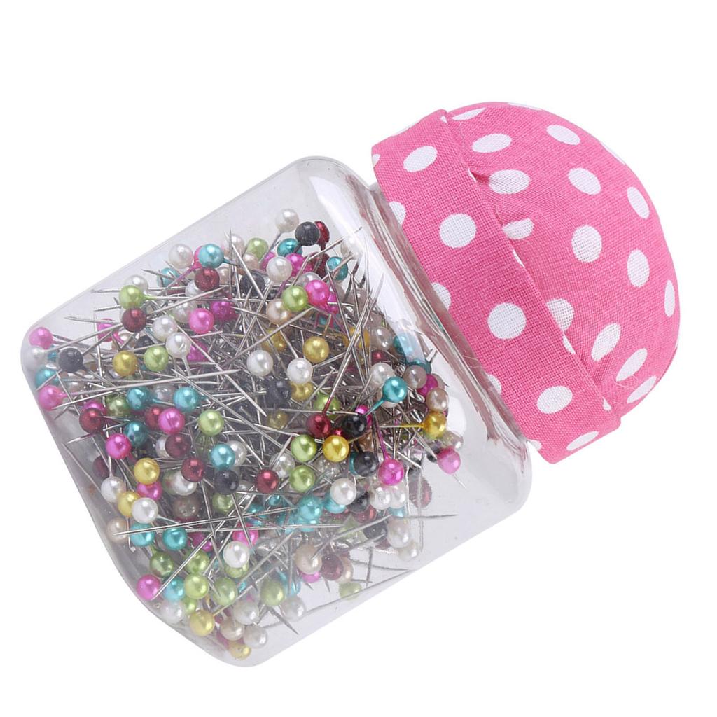 Quilting Pins with Beading Needles, 500 Pieces, with Pincushion Bottle, Sewing Crafts for Crafts, Sewing and Ornament Decoration