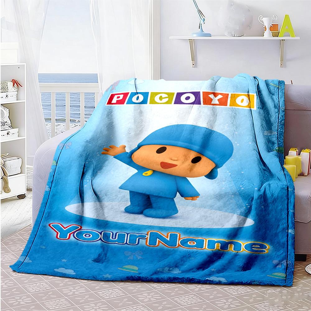 Pocoyo Personalized Name Blanket Multi-purpose Personalized Blanket Durable Comfort Throw For Couch Office Chair Picnics Livingroom