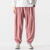 For Autumn and Winter, Chinese-style Plus-size Japanese Drawstring Casual Wear, Helen Corduroy Nine-inch Hong Kong-style Neutral Baggy Pants for Men