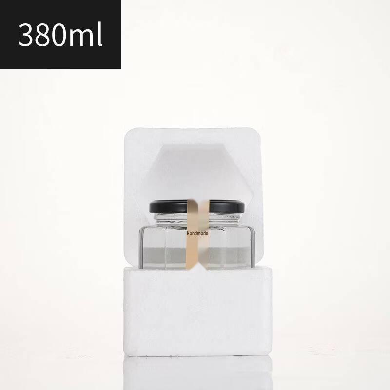 ZISIZ Hexagonal Glass Storage Bottle with Lid