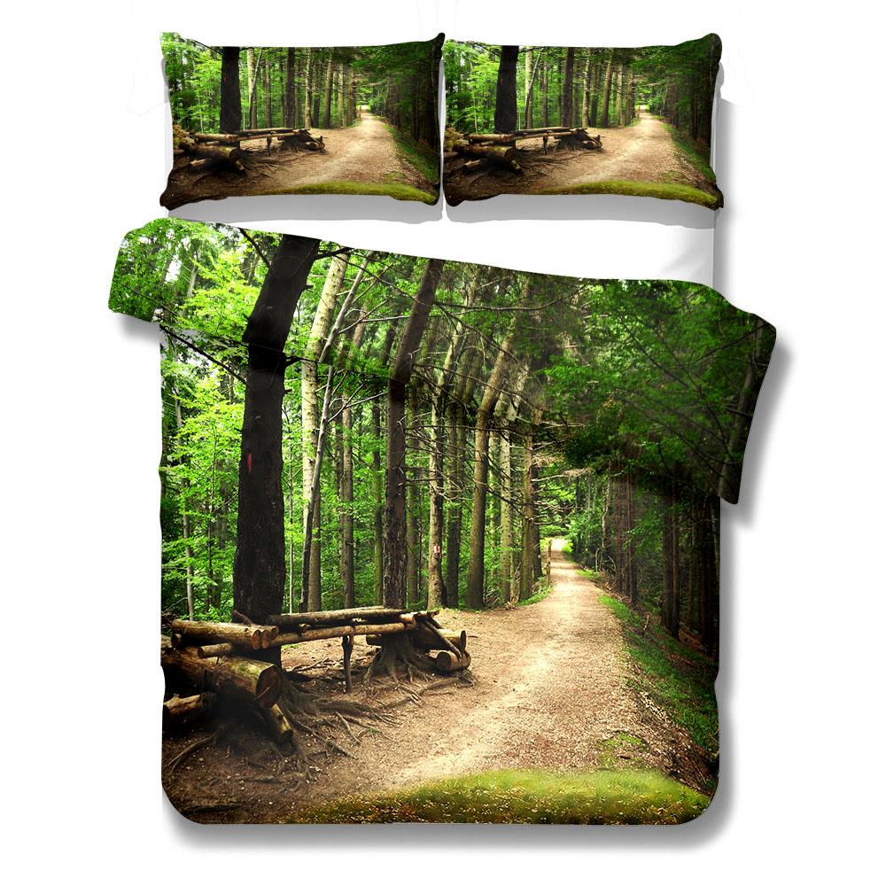 

Комплект постельного белья с изображением опавших листьев и леса, односпальная кровать размера «queen-size» в Великобритании, двуспальная кровать в США ... комплект постельного белья размера «king-size» EU single(135x200cm)