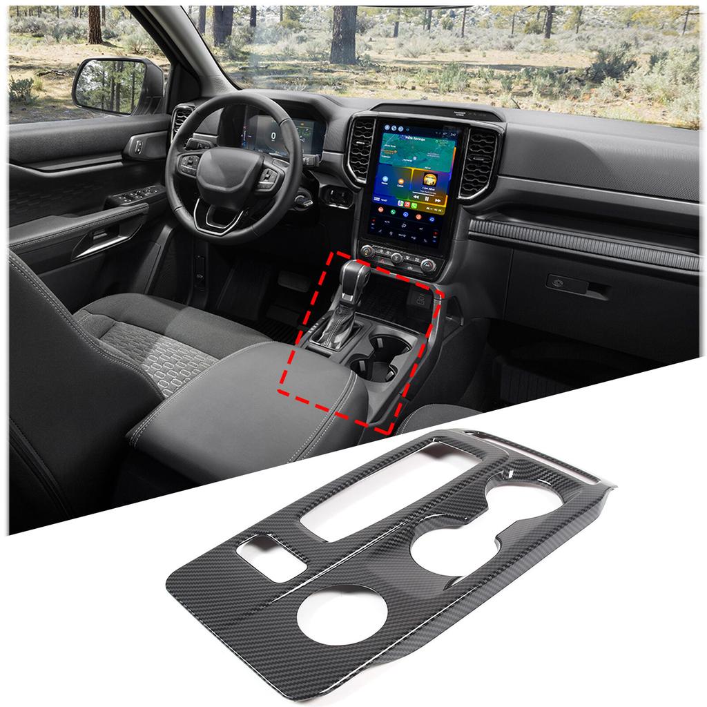 ABS Carbon Fiber Interior Gear Shift Panel Frame Cover Trim For Ford Ranger
