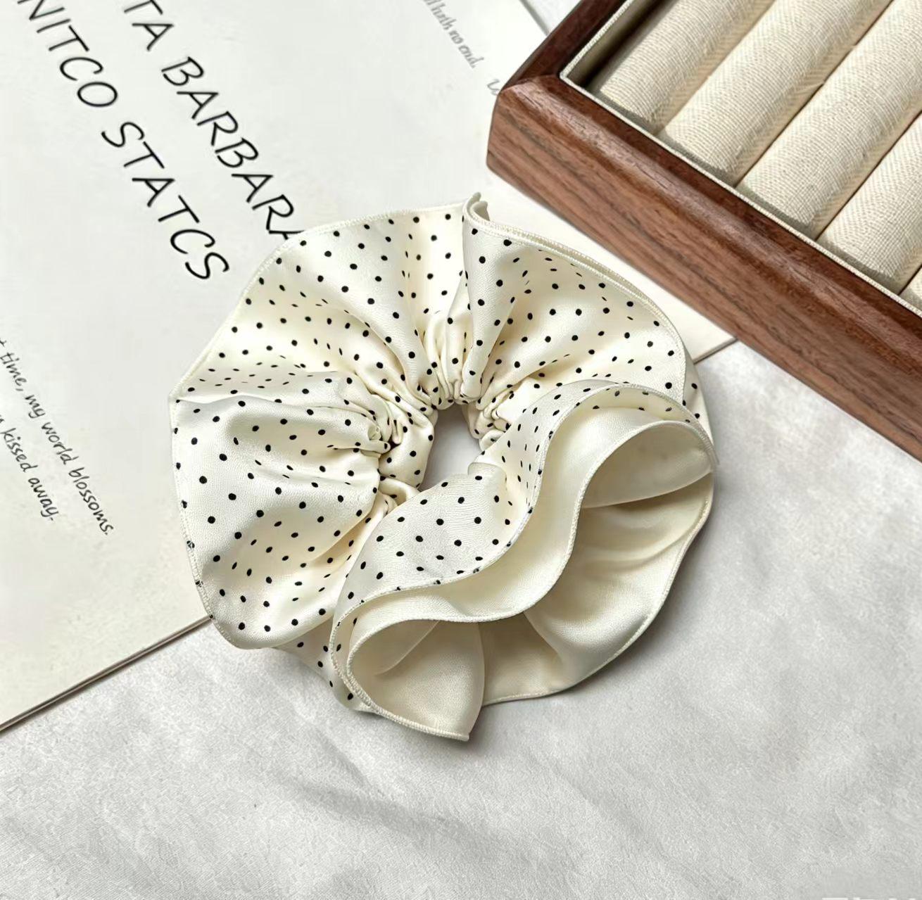 Korean Polka Dot Lace Hair Tie for Bun and Ponytail