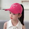 Kids Outdoor Sun Protection Hat Cotton Polyester Mix Adjustable Closure Bows Embellishment 5 Vibrant Colors