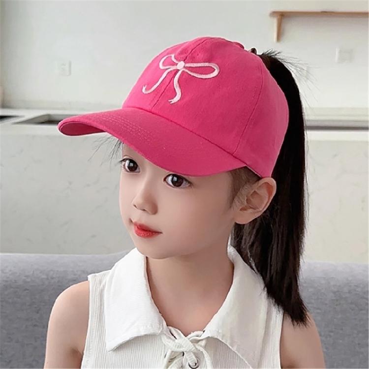 Kids Outdoor Sun Protection Hat Cotton Polyester Mix Adjustable Closure Bows Embellishment 5 Vibrant Colors