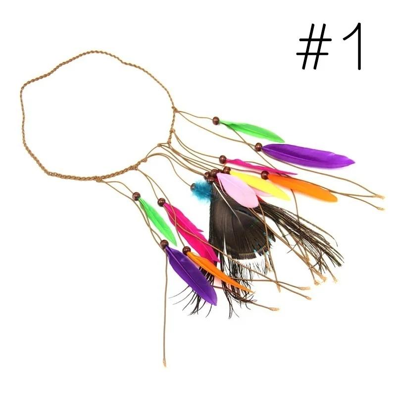 

Богемный ободок с перьями головной убор модные аксессуары для волос винтажная кисточка перо ободок для вечеринки украшение Deep Sapphire