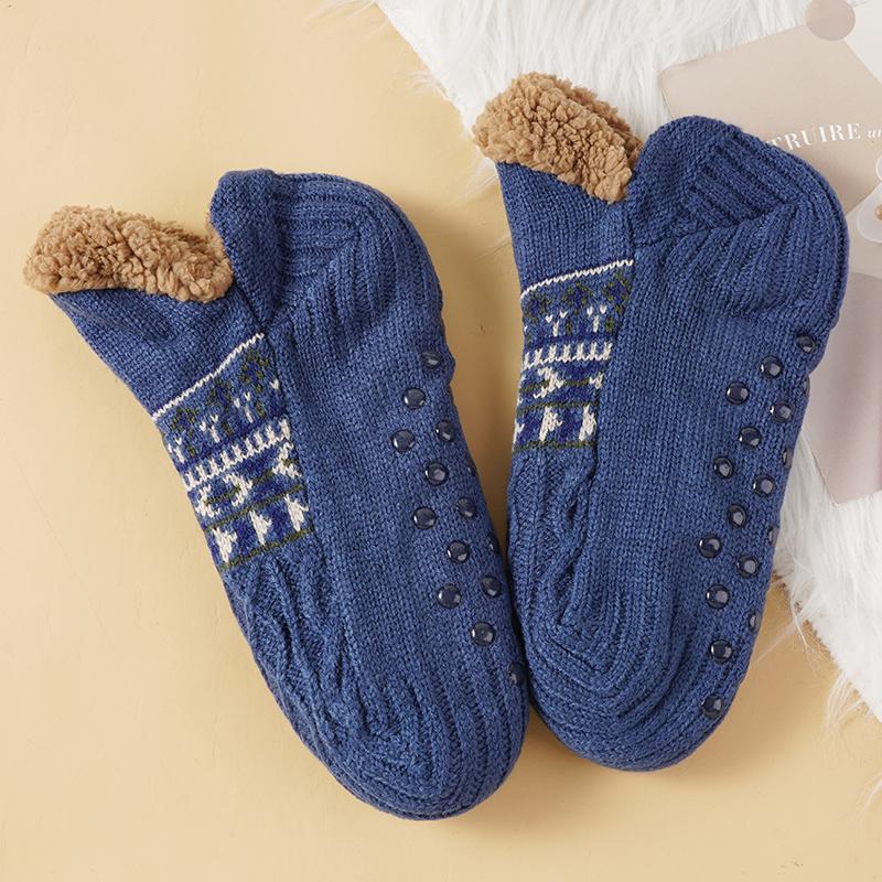 Herren Damen Bodensocken Winter Indoor Hausschuhe Socken Erwachsene Plus Fleece Teppichsocken Zuhause Schlafzimmer Schlafsocken Rutschfeste Socken