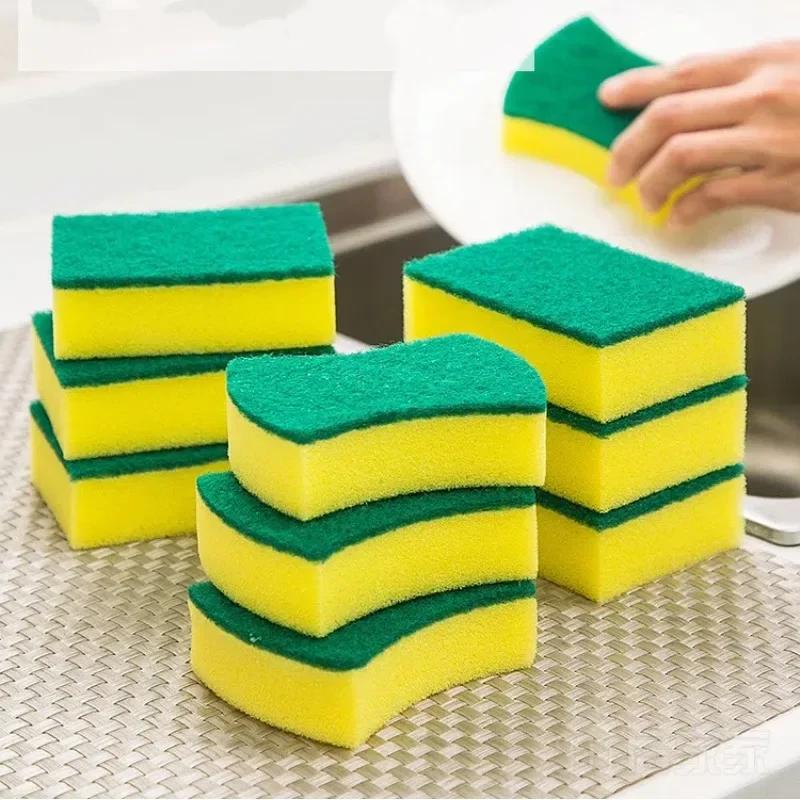 Extra Thick Double Sided Cleaning Sponge Non Scratch Scrubber Kitchen Dishware Pots Pans Household Multi Purpose Cleaning Supply