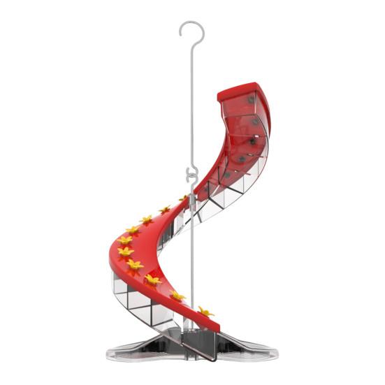 Helix Hummingbird Feeder Spiral Bird Feeder with Multiple Flower Feeding Ports Hanging Outdoor Bird Feeder for Garden Patio Backyard Hummingbirds A