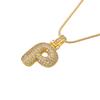 ZHUKOU high quality crystal brass gold letter necklace for ladies good friends couple birthday gift model: VL34