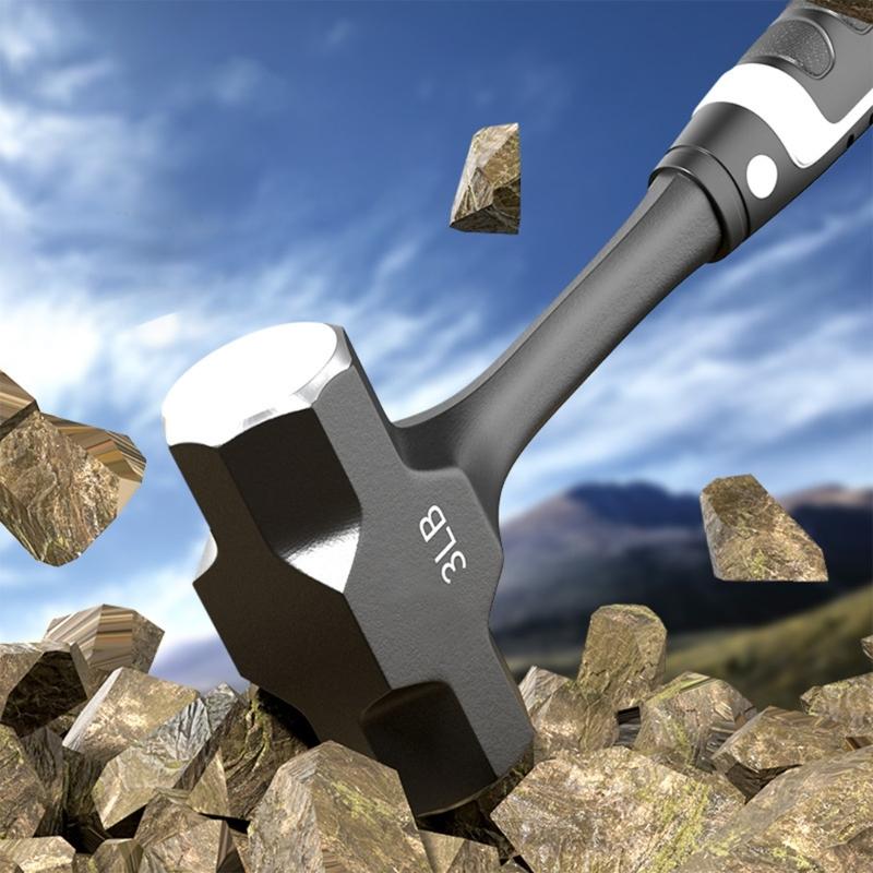 Octagonal Hammer Solid Hammer Wall Smashing Tool Heavy Construction Site Multifunctional Shock Absorbing Hammer Tool