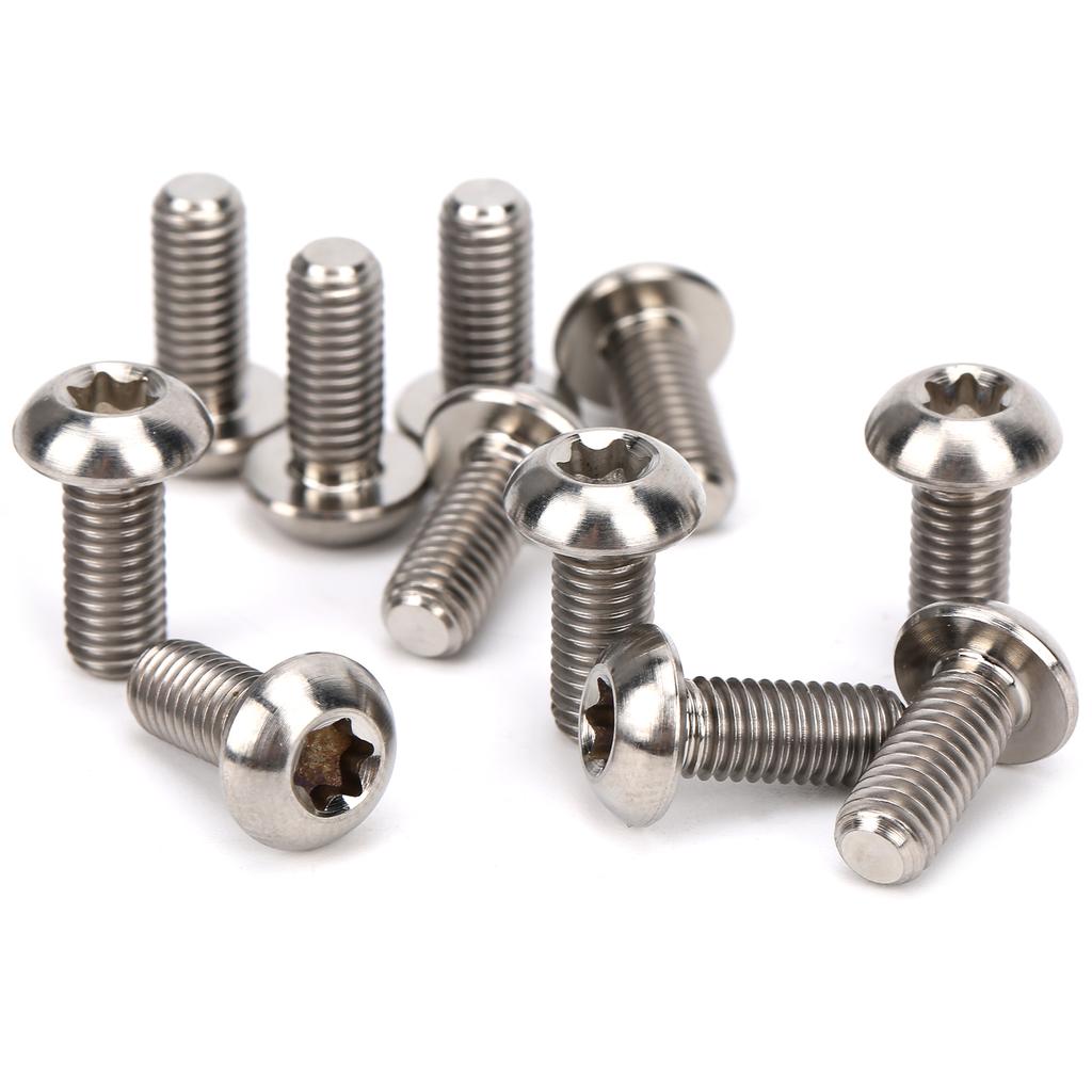 12Pcs Bicycle Disc Brake Rotor Screws Titanium Alloy Bike Screw Accessory M5x12mmTitanium