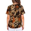 Men's and Women's Halloween T-Shirt with Cute Pumpkin Pattern for Holiday Parties