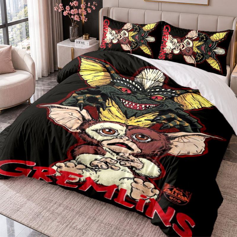 Gremlins Gizmo 3Pcs Bedding Set Duvet Cover With Two Pillowcases For Bedroom Home Decoration