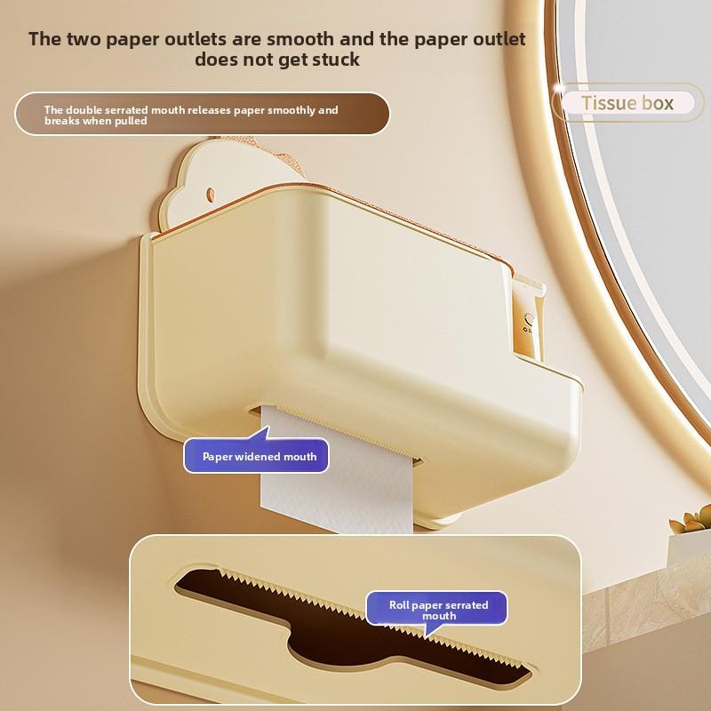 Cartoon Dinosaur Wall-Mounted No-Drilling Toilet Paper Holder for Bathroom, Kitchen and Living Room