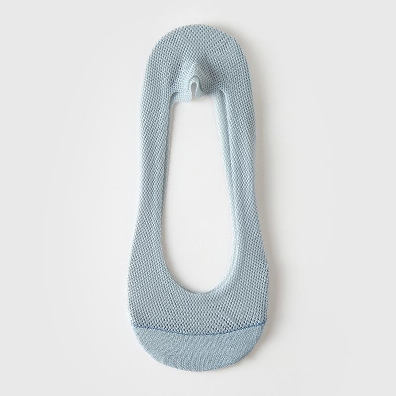 Women's Ice Silk Mesh No-Show Socks - Summer Thin, Non-Slip, Breathable, Cotton Bottom.