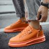 Fashion Spring Leather Green Platform Sneakers Men Thick Sole Air Cushion Running Shoes For Men 2025 Fashion Trainers Men's Sports Shoes
