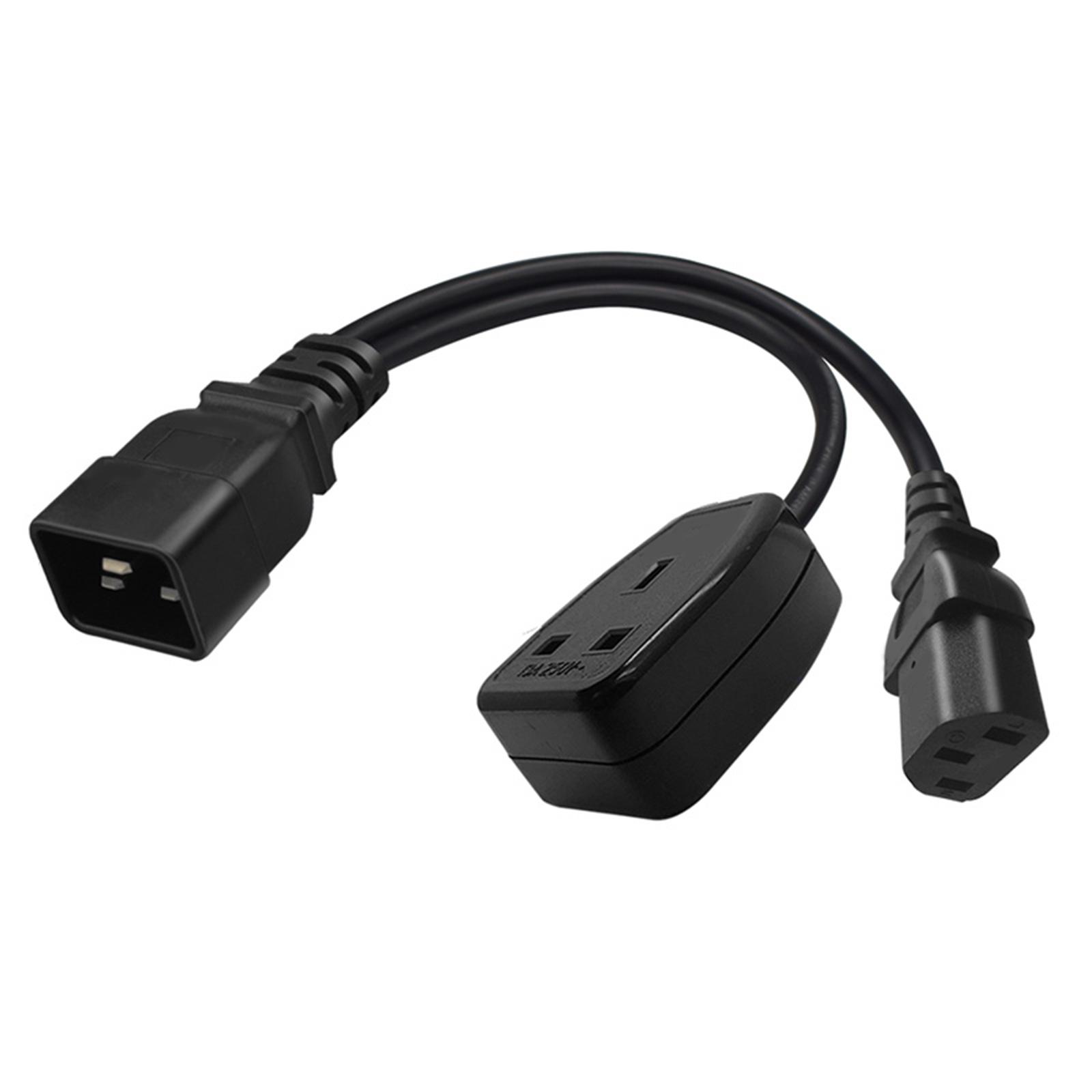 

Адаптер питания Преобразователь C20 Папа в C13 + Розетка ЕС Шнур питания 0,32 м ПВХ Удлинительный кабель Подходит для различных электронных устройств