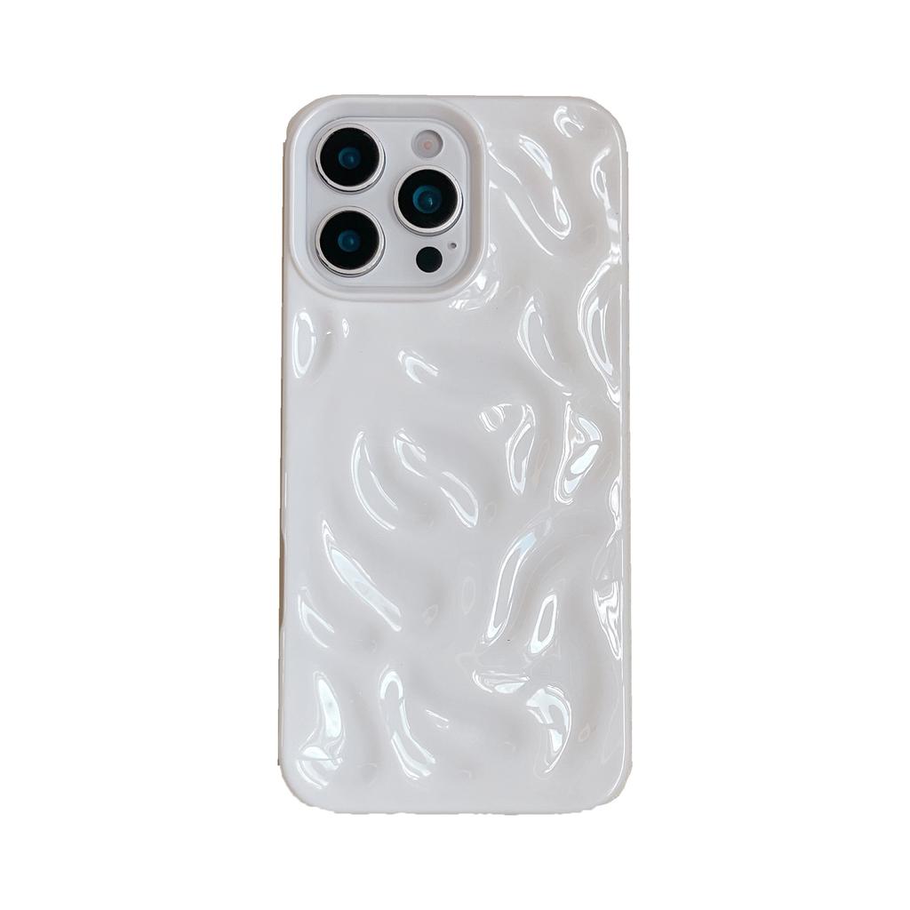 ins Macaron solid color pleated pattern, suitable for iPhone17Pro max mobile phone case, Apple 16 new 14/15.