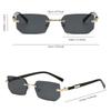 7 Pairs of Fashionable Frameless Rectangular Lenses Frameless Glasses Suitable for Casual Beach Decoration