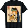 OPWHZVLR Kawaii Japanese Cat Frog Eating Ramen Anime Foodie Gifts T-Shirt