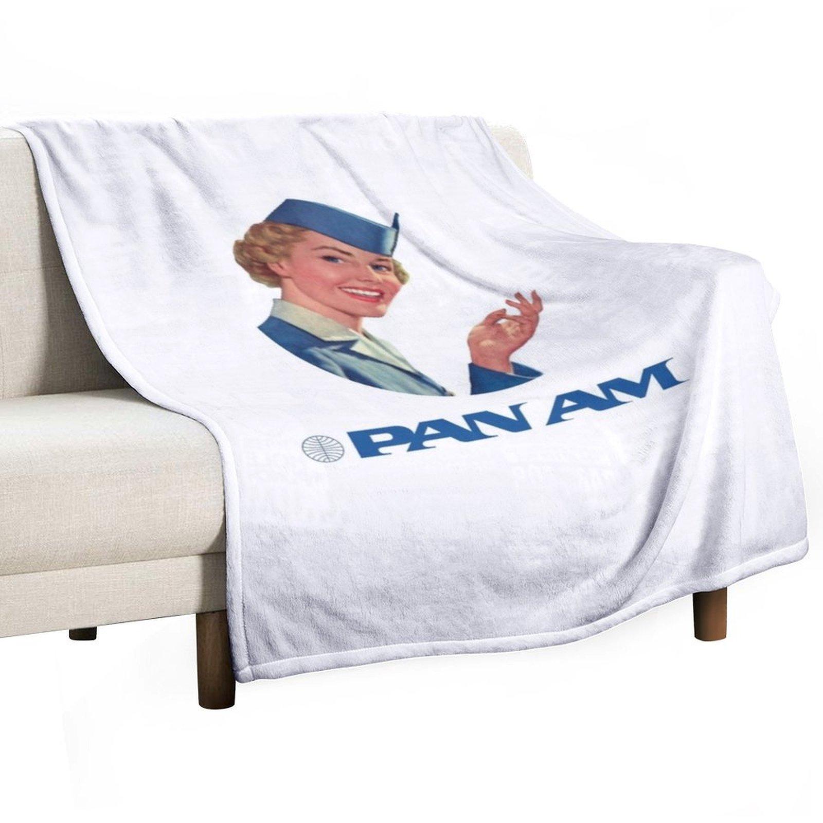 PAN AM AIRLINES - ВИНТАЖ - ВИНТАЖНЫЙ СТИЛЬ - ЛОГОТИП PAN AM Плед Самый Мягкий Милый косплей аниме Большие Пледы 30x40in
