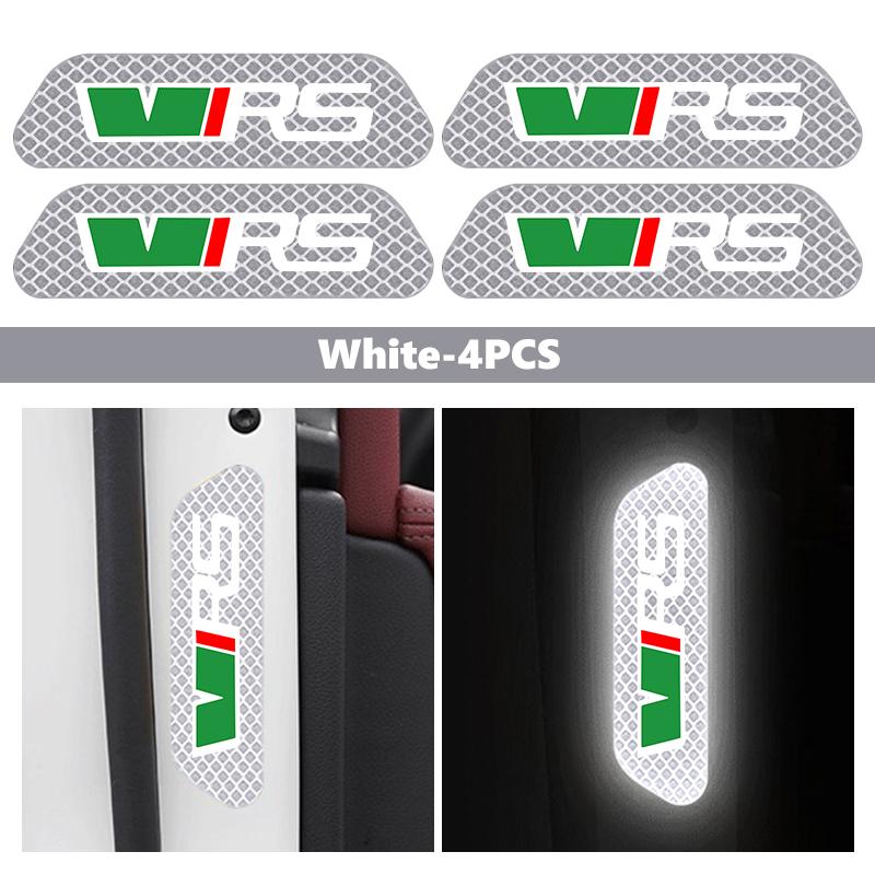 AAFO1 For Skoda Night Reflective Car Door Sticker Safety Warning Reflector Tape Decal Accessories S Kodiaq Octavia 2 3 Yeti Karoq