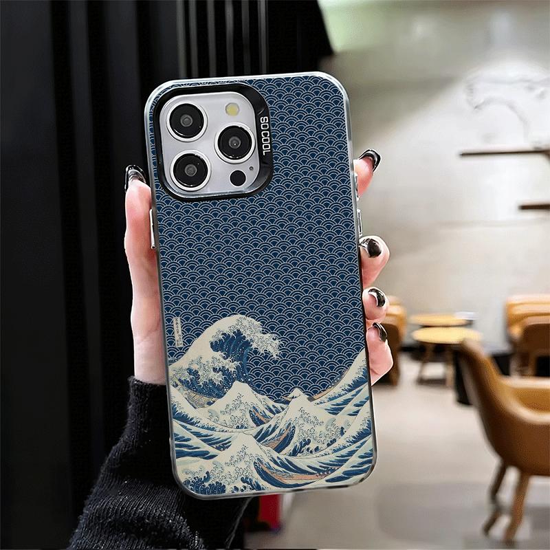 Japanese Wave Kanagawa Surfing Soft Phone Case for iPhone 15 16 17 Pro Max 17Air 16E 14 Plus 13 12 Mini Shockproof Cover Back Sh