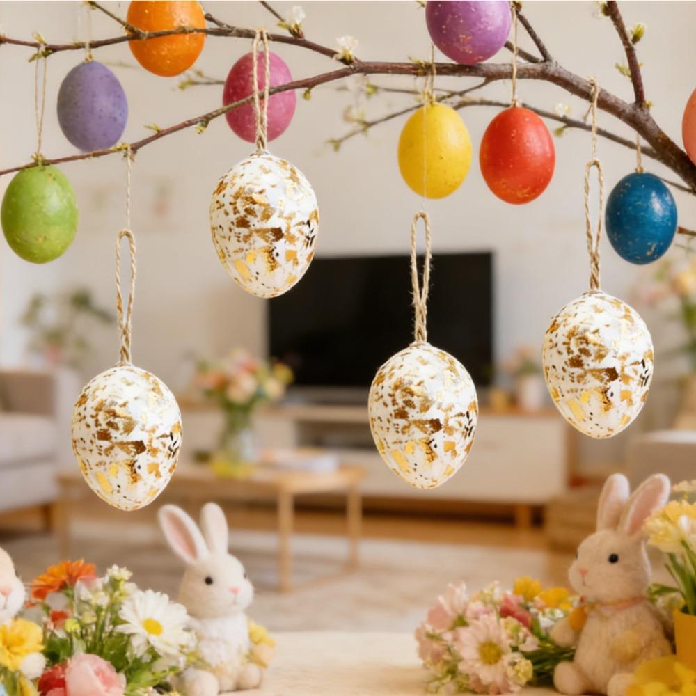 24 Piece Plastic Easter Egg Pendants Hanging Easter Hanging Egg Window
