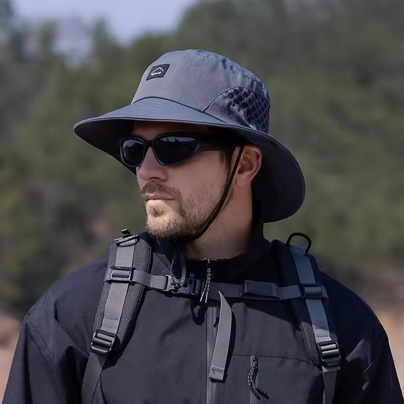 Wide Brim Sun Hat Adjustable Bucket Hat Fisherman Cap for Unisex Hiking Fishing