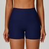 High-Waisted Compression Yoga Shorts Women - Ribbed Stretch Workout Running Pants 78% Nylon 22% Spandex