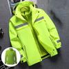 Jachetă reflectorizantă, impermeabilă și caldă, cu căptușeală fleece detașabilă, 3 în 1, înaltă vizibilitate, rezistentă la vânt, îmbrăcăminte de lucru pentru bărbați pentru iarnă