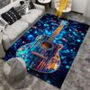 Colorful Guitar Pattern Carpet with Artistic Design and Boho Style Suitable for Use As an Anti-slip for Living Room Bedroom Sofas