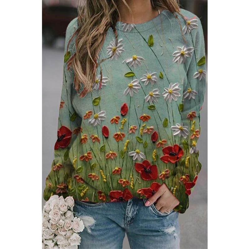 

BITCED Women s Fashion Casual Long Sleeve O-Neck Blouses & Shirts S