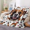 1PC Cute Pet Puppy Print Flannel Blanket, High quality All Seasons, Home Decor, Warmth and Comfort, Perfect for Christmas Gifts