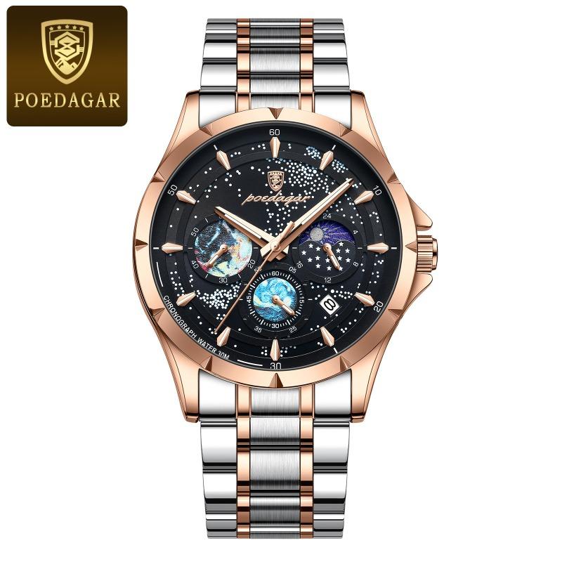 Top Brand New Multifunctional Luminous Men's Watch Waterproof Quartz Calendar Starry Sky Watch