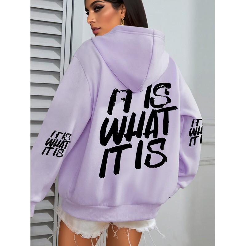 2025 Women's Letter Print Winter Hoodie