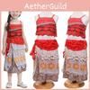 Conjunto de Fantasia Cosplay da Princesa Moana para Menininhas com Características de Estilo Havaiano